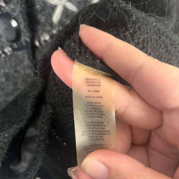 Milano Mohair Black and grey wool blend sweater with stitching details - Picture 3 of 4